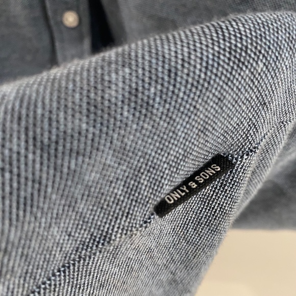 ONLY & SONS Collarless Slim Fit Button-Down Short Sleeve Shirt - Picture 8 of 12